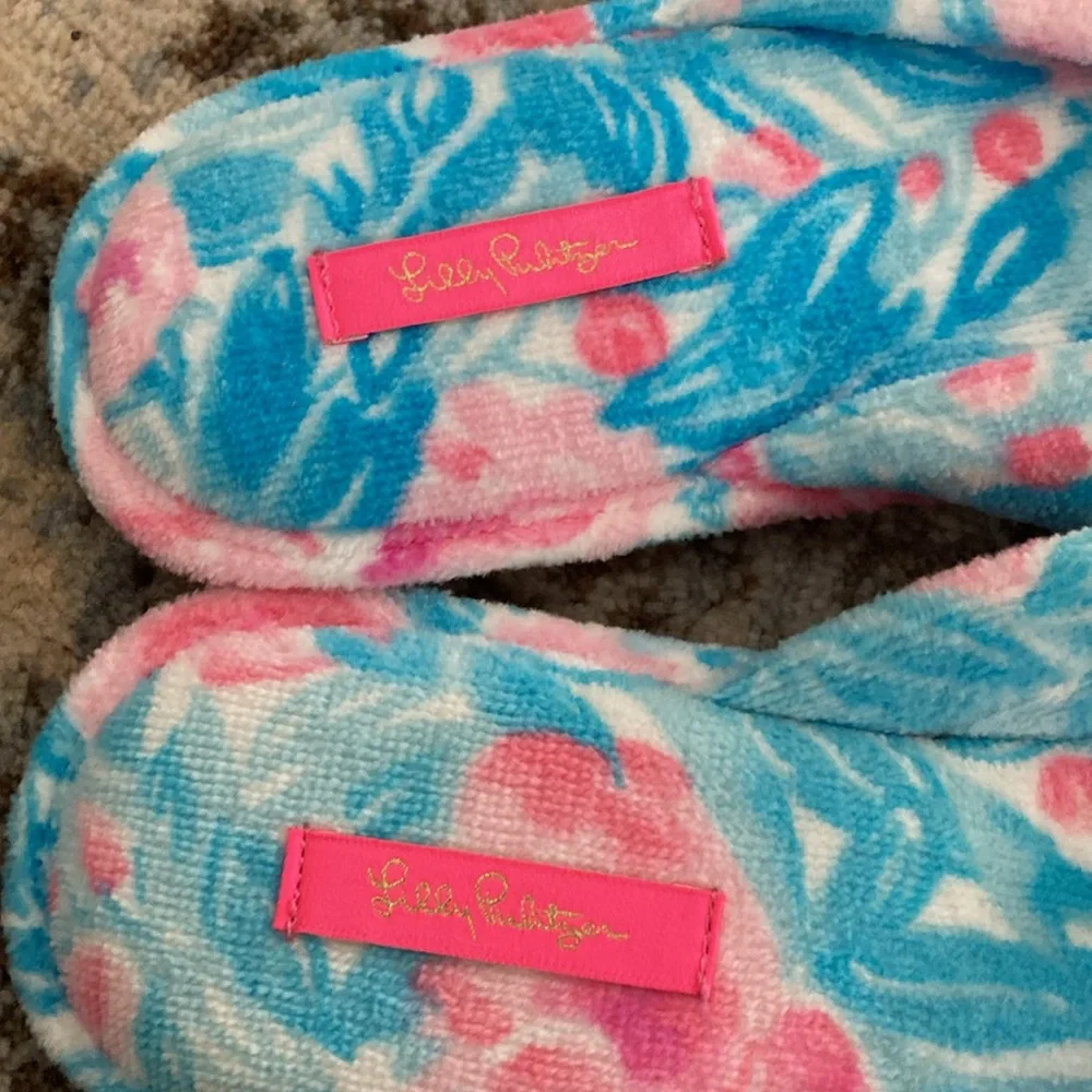 Lilly Pulitzer Blue and Pink Slippers - Picture 2 of 4